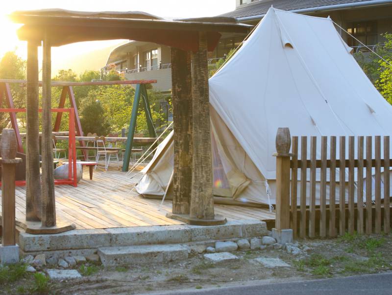 【新テントサイトがオープン！夏休み期間のご予約受付中】人気のグラマラスコットンテントが中津川にも登場！★ほしとせせらぎのぐらんぴんぐ★ご予約受付中